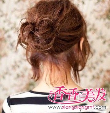 齐刘海短发怎么扎+全面的韩国短发扎法图解(2