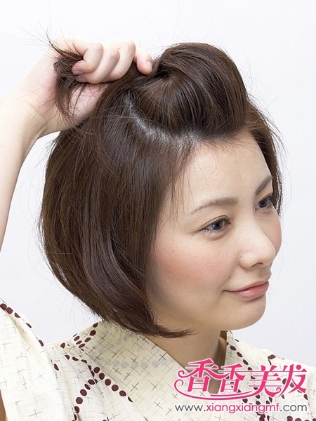 全面的短发盘头发的图解 短发如何盘头发(2)