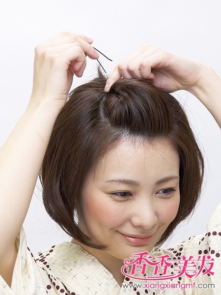 全面的<em>短发</em>盘<em>头发</em>的图解 <em>短发如何盘</em>头发(3)