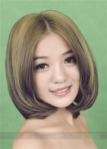 韩式女生长脸短发发型内弯短发图片欣赏2