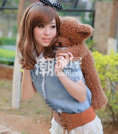 中长斜刘海梨花头,中长款梨花头