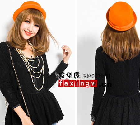 中长斜刘海梨花头,中长款梨花头